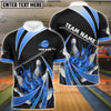 BlueJose Bowling And Pins Fire Spining Spike Customized Name 3D Shirt (6 Colors)