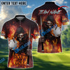 BlueJose Skull Reaper Golf Ball Fire Customized Name, Team Name 3D Shirts (4 Colors)