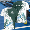 BlueJose Pickleball Skeleton Customized Name 3D Shirt (4 Colors)