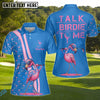 BlueJose Pink And Blue Flamingo Golf Customized Name, Team Name Shirt