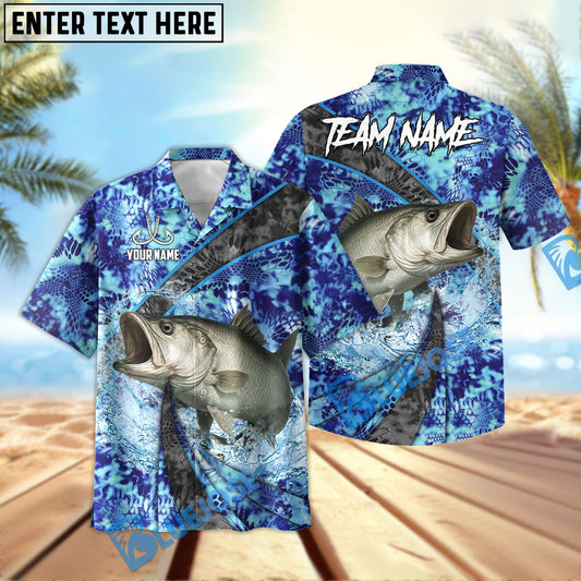 BlueJose Sea Bass Fishing Wave Rider Personalized All Over Print 3D Hawaiian Shirt
