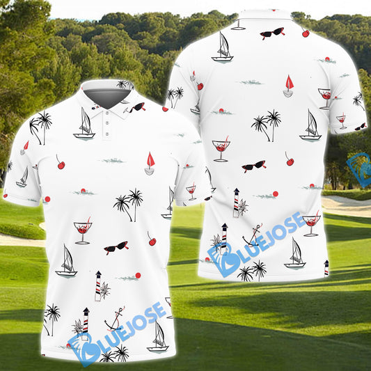 BlueJose Golf Tropical Summer Customized Name, Team Name 3D Shirt