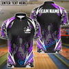 BlueJose Bowling And Pins Flame Thunder Pattern Customized Name, Team Name 3D Shirt (4 Colors)