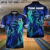 BlueJose Bowling And Pins Skeleton Neon Attitude Customized Name, Team Name 3D Shirt (4 Colors)