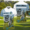 BlueJose “I Like Golf And Maybe 3 People” Funny Golf Shirts, Custom Name & Team Name 3D Shirts