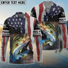 Bluejose Bass Fishing American Flag Custom Name Shirts