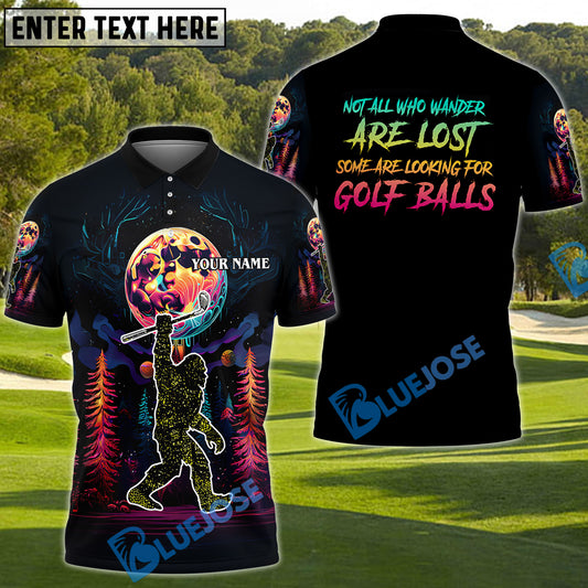 BlueJose Bigfoot Funny Golf Polo Shirt Custom Name, Team Name 3D Shirts