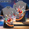BlueJose Bowling and Pins Curve Colorful Land Customized Name, Team Name 3D Shirt (5 Colors)