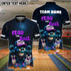 BlueJose Bowling Fear the Ball Cartoon Power Style Customized Name, Team Name 3D Shirt (4 Colors)