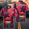 BlueJose Darts Neon Lips Smoke Psychedelic Personalized Name, Team Name Unisex Shirt (4 Colors)