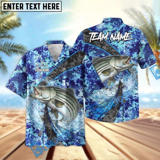 BlueJose Striped Bass Fishing Wave Rider Personalized All Over Print 3D Hawaiian Shirt