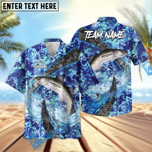BlueJose Pollock Fishing Wave Rider Personalized All Over Print 3D Hawaiian Shirt