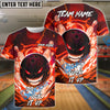 BlueJose Bowling And Pins Angry Flame Customized Name, Team Name 3D Shirt (4 Colors)