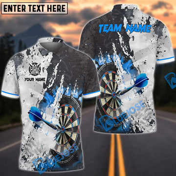 BlueJose Darts Black Digital Circuit Pattern Multicolor Options Personalized Name Shirt (4 Colors)