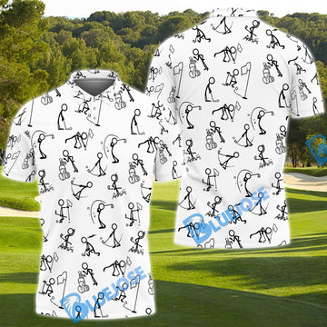 BlueJose Golf Funny Stickman Customized Name, Team Name 3D Shirt
