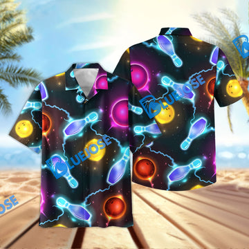 BlueJoses Bowling Space Color Hawaiian Shirt