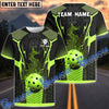 BlueJose Pickleball Flame Hexagon Pattern Personalized Name, Team Name Unisex Shirt (4 Colors)