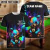 BlueJose Billiards 8-Ball Colorful Angry Teddy Bear Personalized Name, Team Name Unisex Shirt