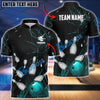BlueJoses Bowling And Pins Break Glass Pattern Customized Name 3D Shirt (5 Colors)