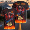 BlueJose Darts Blast Magma Dragon Personalized Name, Team Name Shirt (4 Colors)