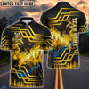 BlueJose Darts Flaming Dartboard Gold Geometric Customized Name, Team Name 3D Shirt (4 Colors)