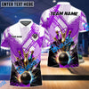 BlueJose Bowling And Pins Color Ink Customized Name 3D Shirt (4 Colors)