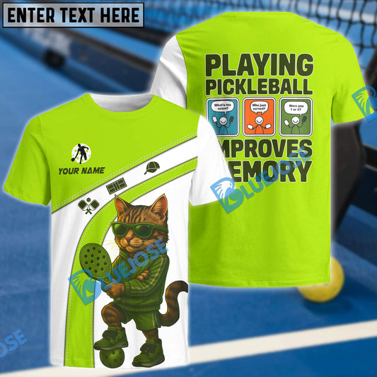 BlueJose Playing Pickleball Improve Memory Personalized Name, Team Name Unisex Shirt