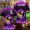 BlueJose Billiards Yin Yang Fire Personalized Name Shirt (4 Colors)