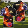 BlueJose Patriot Fire Eagle Disc Golf Polo Customized Name, Team Name 3D Shirts