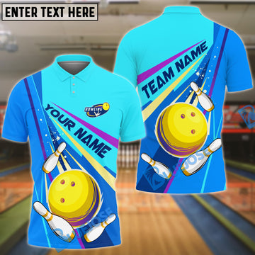 BlueJose Bowling And Pins  Colorful Strike Personalized Name Team Name 3d Shirt (4 Colors)