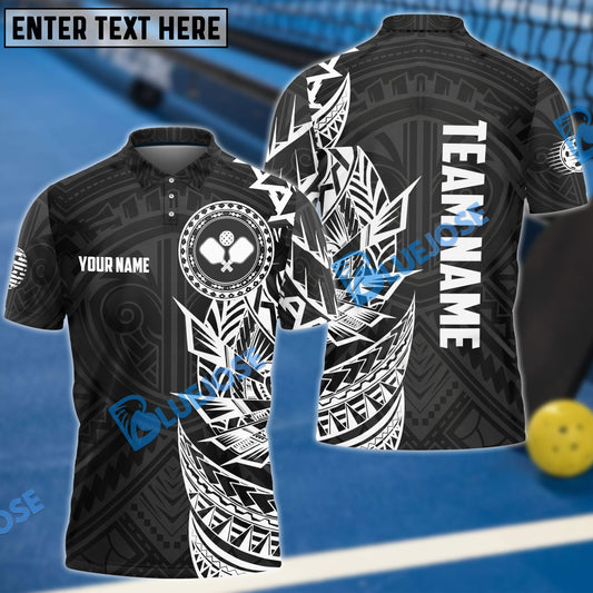 BlueJose Personalized Name, Team Name BW Tribal Pickleball 3D Shirt