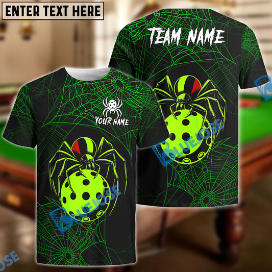 BlueJose Pickleball Funny Spider Personalized Name, Team Name Unisex Shirt