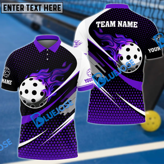 BlueJose Pickleball Flame Point Pattern Personalized Name, Team Name Unisex Shirt (4 Colors)