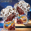 BlueJose Bowling And Pins Blasting Dragon Customized Name 3D Shirt (6 Colors)