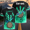 BlueJose Darts Wolf Fire Flame Personalized Name, Team Name 3D Shirt (4 Colors)