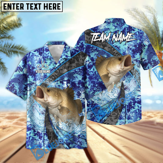 BlueJose Barramundi Fishing Wave Rider Personalized All Over Print 3D Hawaiian Shirt