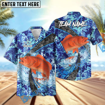 BlueJose Coral Trout Fishing Wave Rider Personalized All Over Print 3D Hawaiian Shirt
