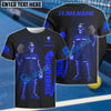 BlueJose Pickleball Skeleton Funny Customized Name, Team Name 3D Shirt (4 Colors)