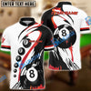 BlueJose Billiards Classic 8-Ball Black & White Personalized Name Shirt (4 Colors)