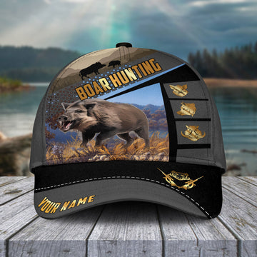 BlueJose Boar Hunting Sport Pattern Personalized Cap (2 Colors)