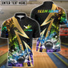 BlueJose Bowling And Pins Flame Smoke Customized Name 3D Shirt ( 6 Colors)