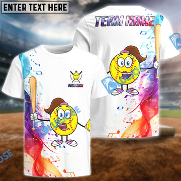 BlueJose Softball Funny Customized Name, Team Name 3D Shirt