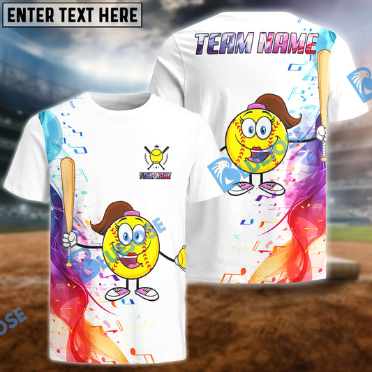 BlueJose Softball Funny Customized Name, Team Name 3D Shirt