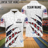 BlueJose Bowling And Pins USA Flags Ripped Claw Patriotic Design Customized Name, Team Name 3D Shirt