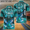 BlueJose Bowling And Pins Flame Skull Warrior Customized Name 3D Shirt (4 Colors)