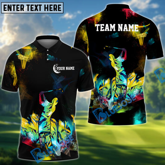 BlueJose Golf Men Play Pattern Personalized Name, Team Name 3D Shirt