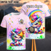 BlueJose Darts Cute Angry Unicorn Rainbow Dartboard Personalized Name Shirt