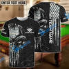 BlueJose Billiards Ball 8 Camo Punisher Skull Personalized Name & Team Name Shirt (4 Colors)