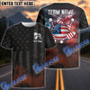 BlueJose Bowling Amrican Flag Retro Smoke Customized Name, Team Name 3D Shirt