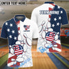 BlueJose Bowling And Pins Liberty Roll US Flag Personalized Name And Team Name 3D Shirt